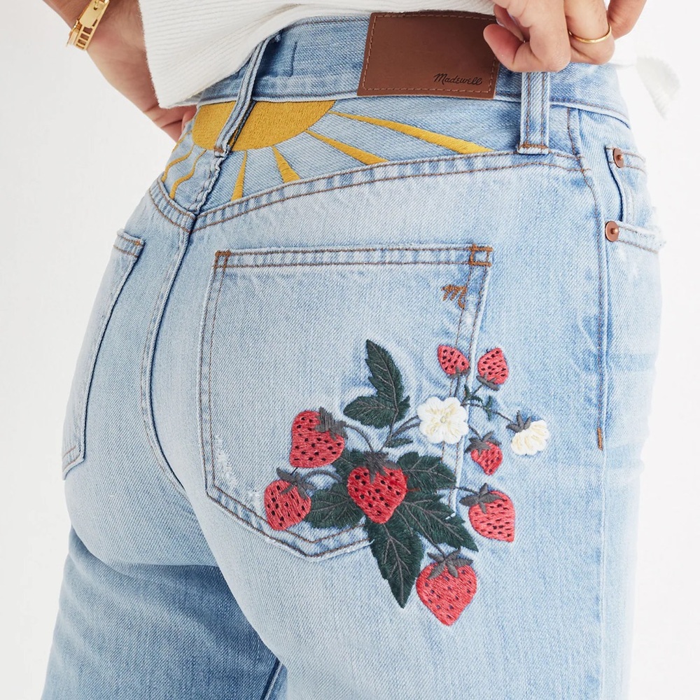 Madewell Light Blue Embroidered Women's Jeans